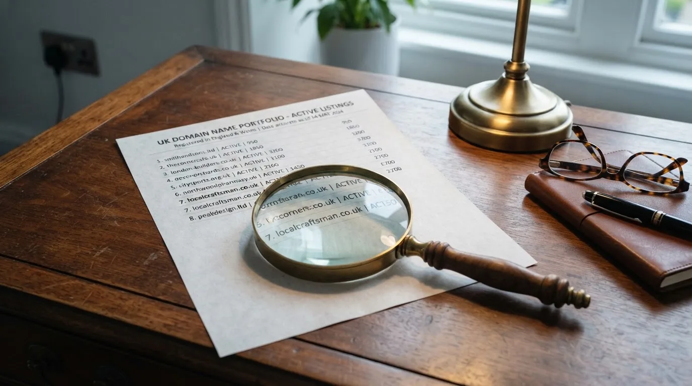 A magnifying glass rests over a printed regulatory certificate on a wooden desk.